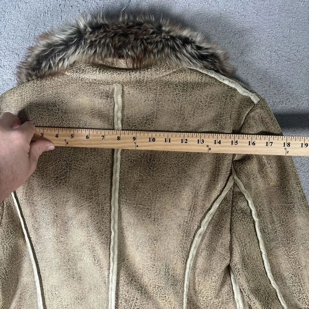Bernardo‎ Collection Faux Fur Trimmed Women’s Jacket Size Large Fur Lined 70s
